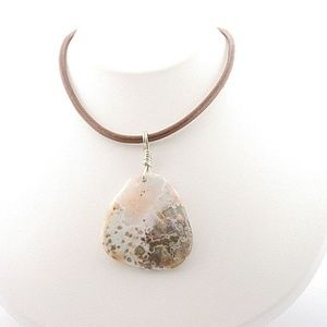 Ocean Jasper Unisex Wire Wrap Necklace